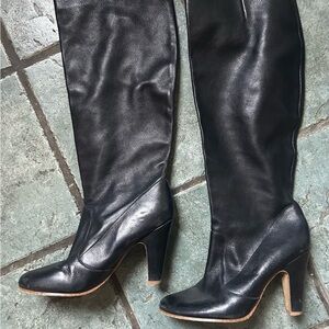Aldo Midnight Black Heeled Boots